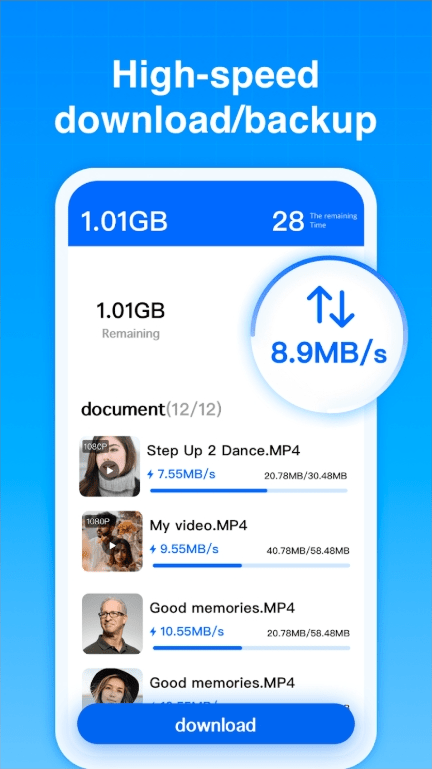 Fast Uploads and Downloads